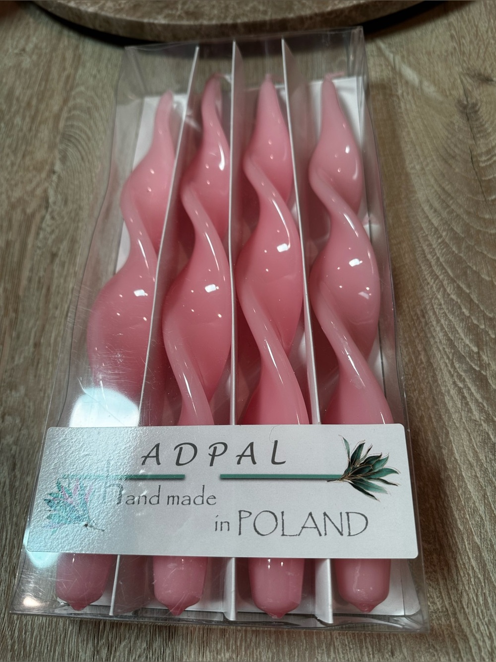 Pink Twisted Taper Candles - Set of 4 - Picture 2 of 5